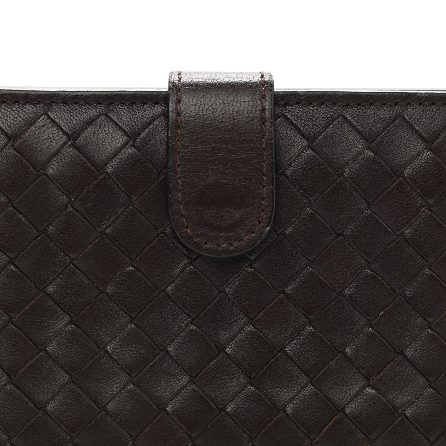 Nappa Intrecciato Continental Snap Wallet Brown Coffee