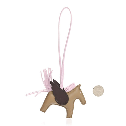 Hermes Milo Lambskin Grigri Rodeo Pegase Horse Bag Charm PM Beige Marfa Mauve Pale Moka 2 of 5