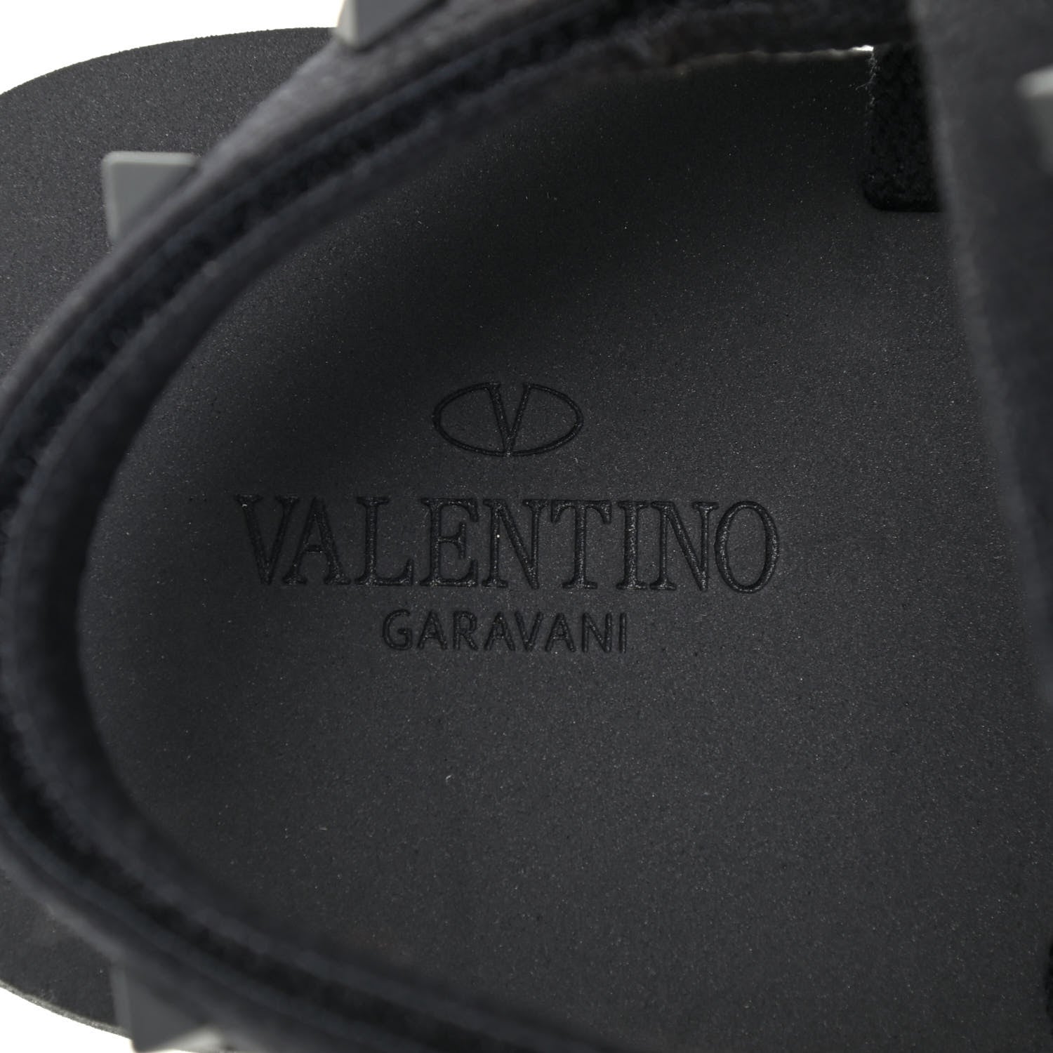 Valentino Garavani Nylon Rockstud Velcro Sandals 39 Black 7 of 9