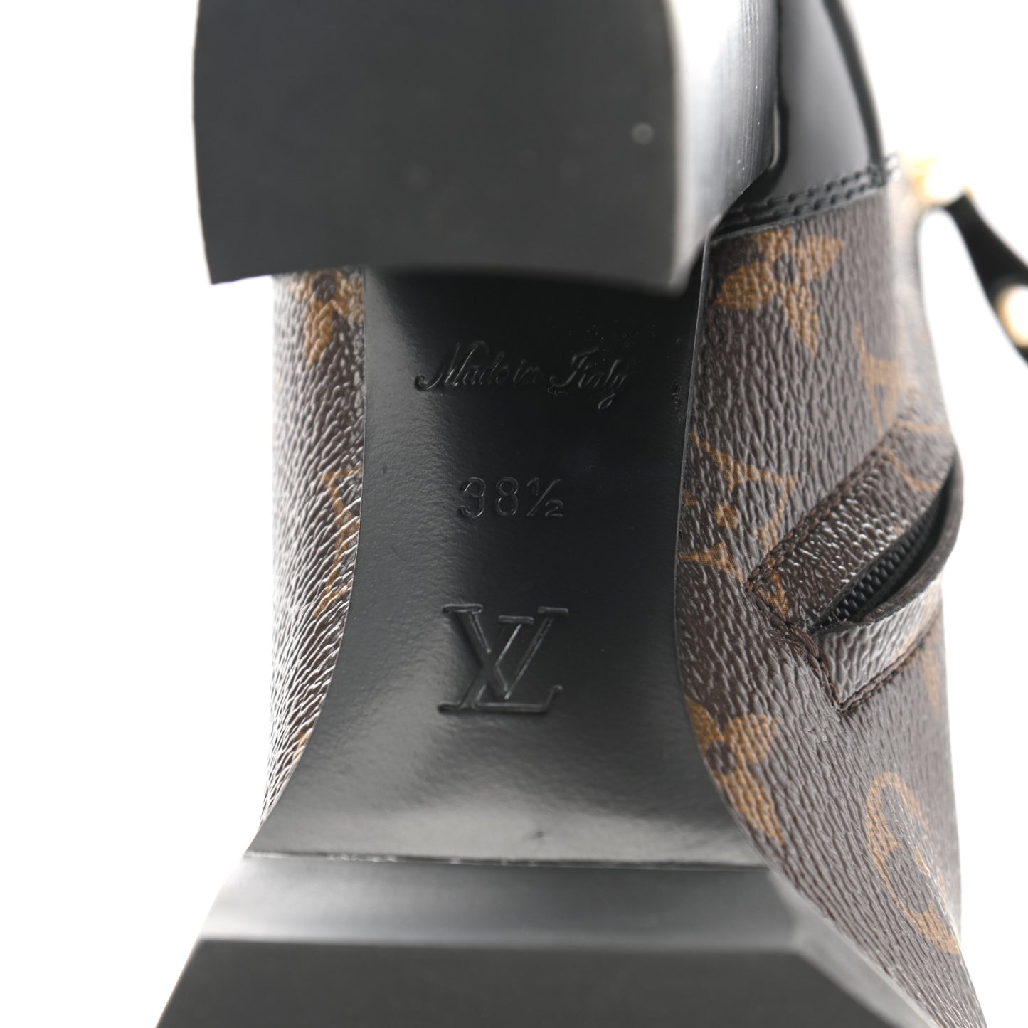 Patent Calfskin Monogram Star Trail Ankle Boots 38.5 Black