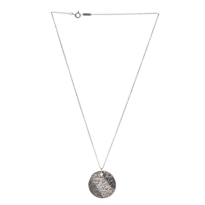 Tiffany Sterling Silver Notes Round Pendant Necklace 3 of 8