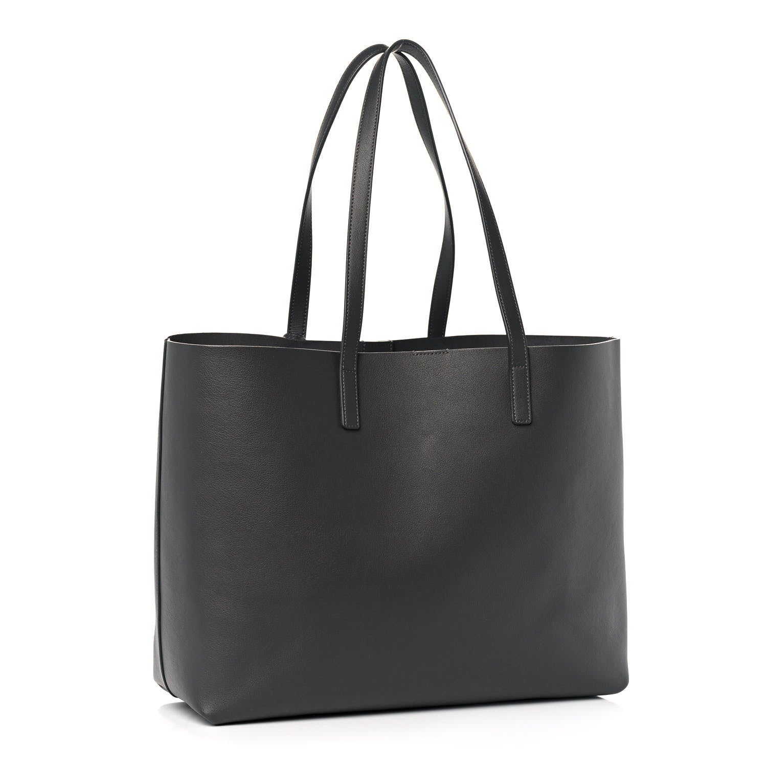 Saint Laurent Calfskin Large Shopping Tote Storm 3 of 12