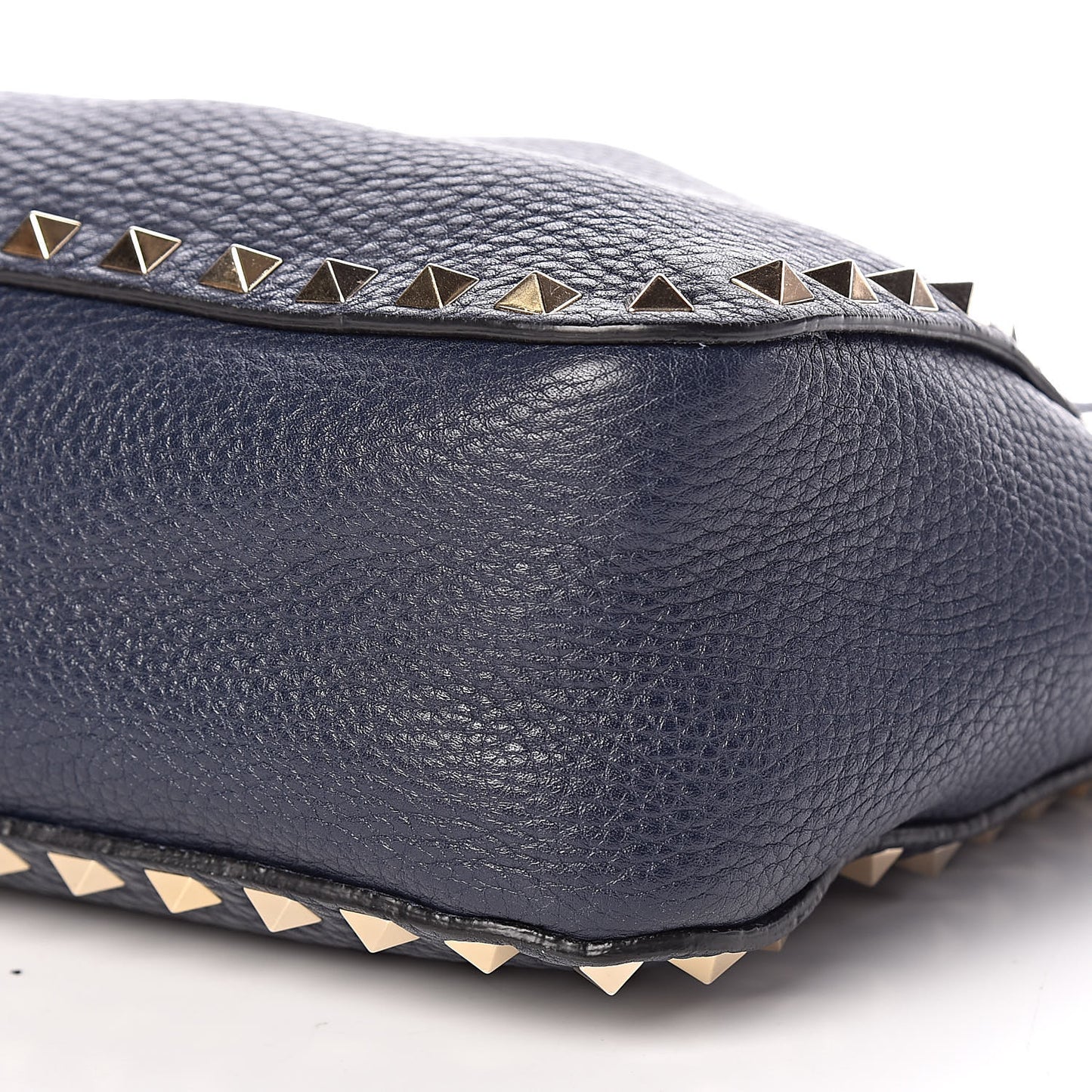 Pebbled Calfskin Small Rockstud Flip-Lock Messenger Bag Marine