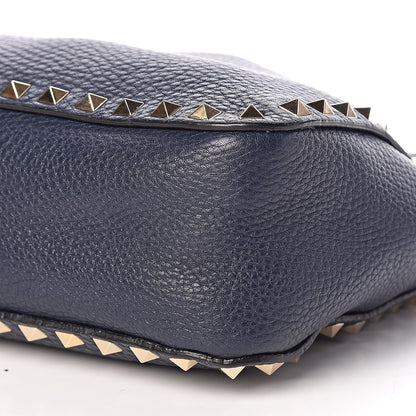 Valentino Garavani Pebbled Calfskin Small Rockstud Flip-Lock Messenger Bag Marine 10 of 10