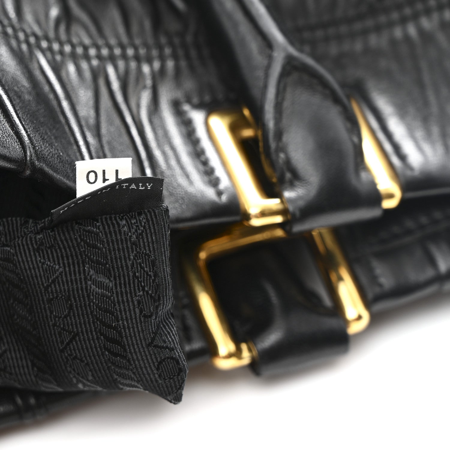Prada Nappa Gaufre Top Handle Satchel Black 8 of 11