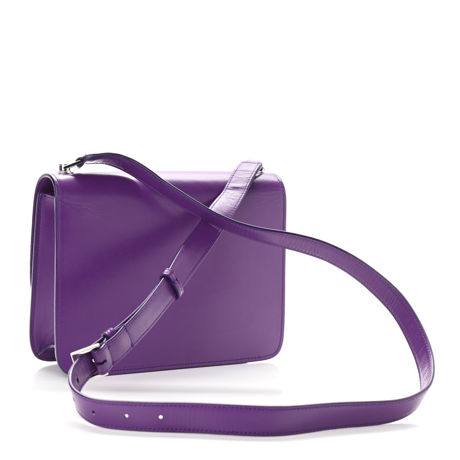 Saint Laurent Smooth Calfskin Carre Satchel Purple 3 of 11
