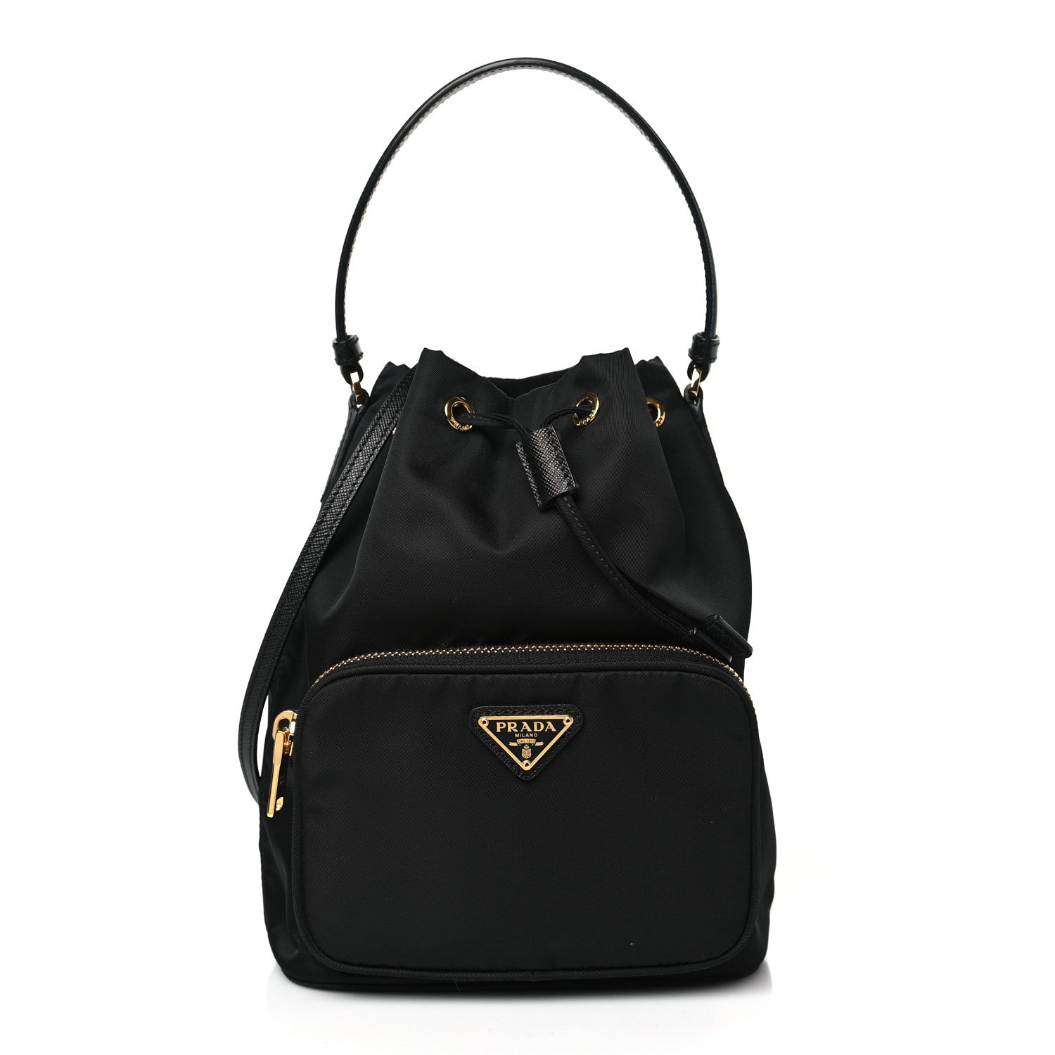 Prada Re-Nylon Duet Drawstring Shoulder Bag Black 1 of 8