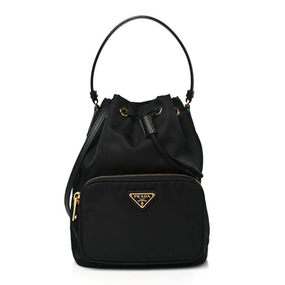 Prada Re-Nylon Duet Drawstring Shoulder Bag Black 1 of 8
