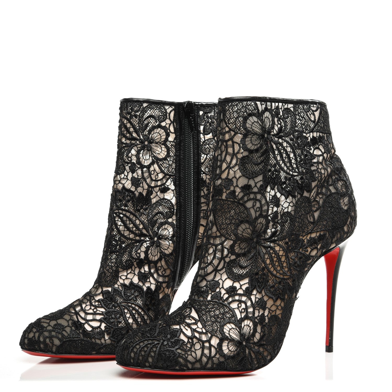 Christian Louboutin Mesh Guipure Wax Lace Kid Miss Tennis 100 Ankle Boots 40.5 Black 2 of 7