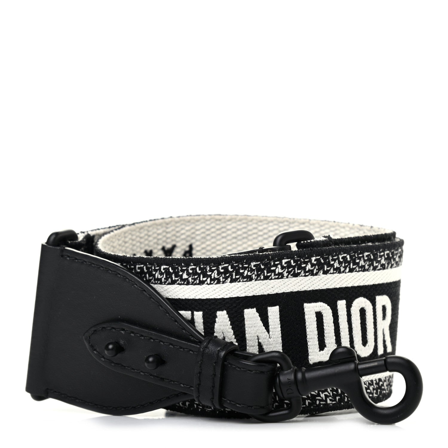 Christian Dior Canvas Embroidered Shoulder Strap Black Ultramatte 1 of 4