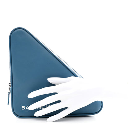 Balenciaga Calfskin M Triangle Pouch Bleu Persan 2 of 7