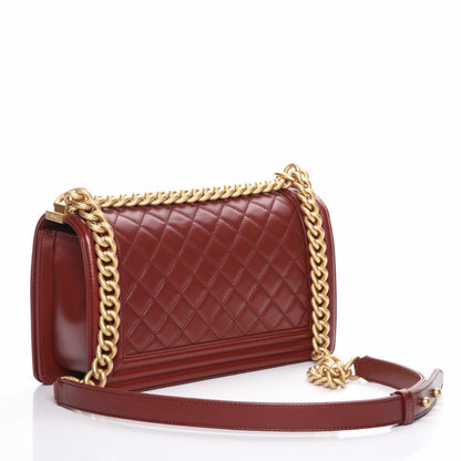 Chanel Lambskin Quilted Medium Boy Flap Burgundy 3 of 7
