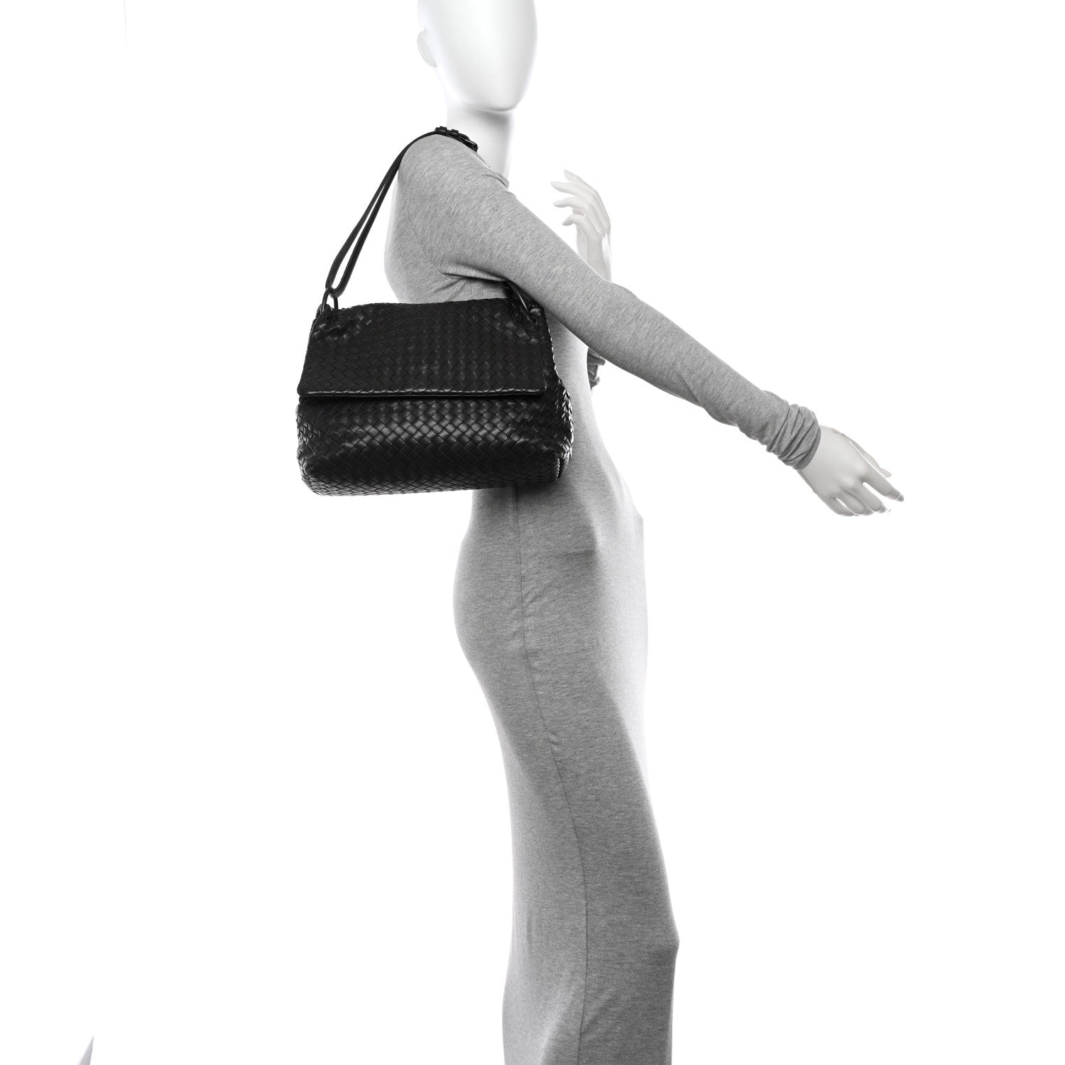 Bottega Veneta Nappa Intrecciato Flap Shoulder Bag Ebano 2 of 12
