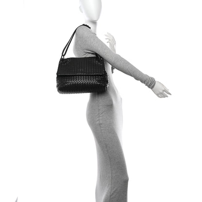 Bottega Veneta Nappa Intrecciato Flap Shoulder Bag Ebano 2 of 12