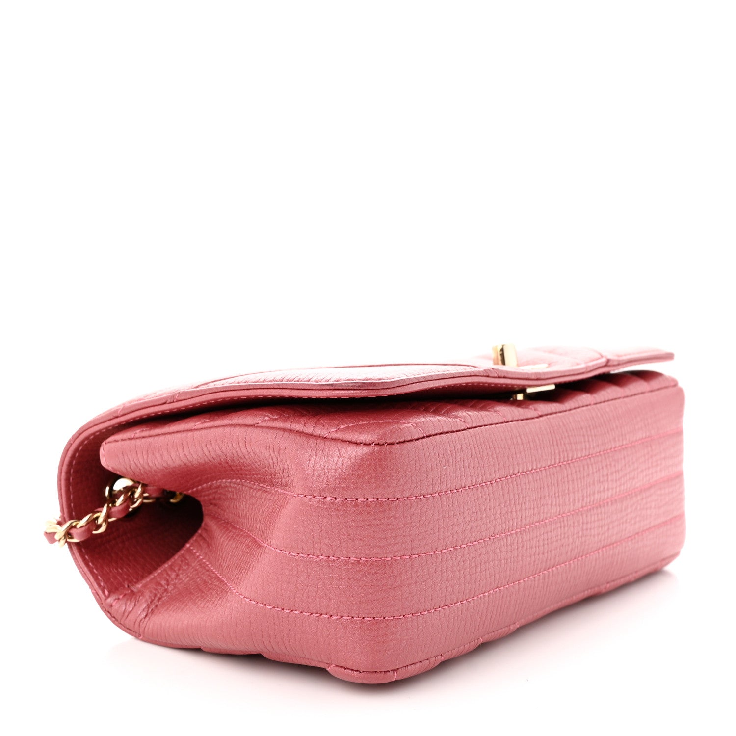 Chanel Calfskin Chevron Quilted Statement Flap Pink 4 of 10