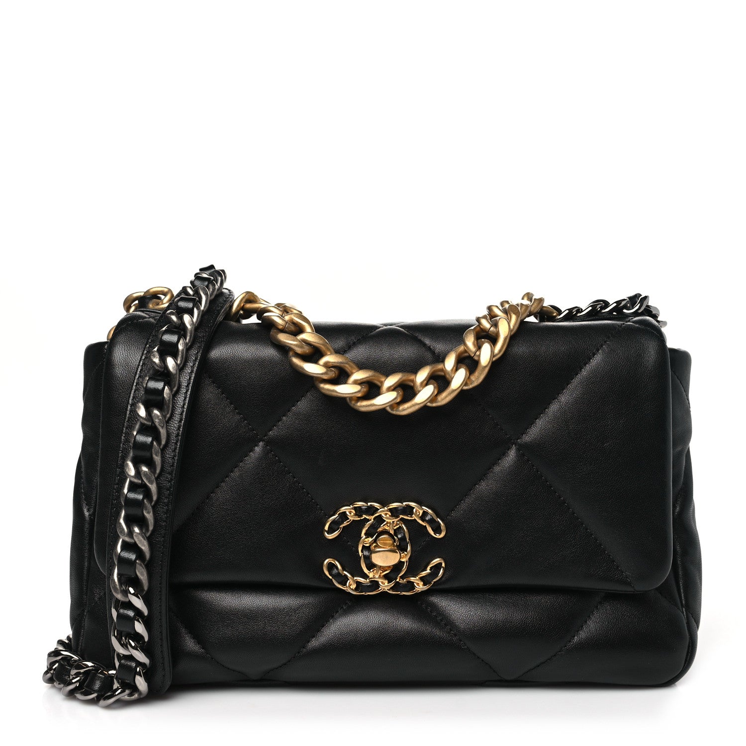 Chanel Lambskin Quilted Medium Chanel 19 Flap Black 1 of 10