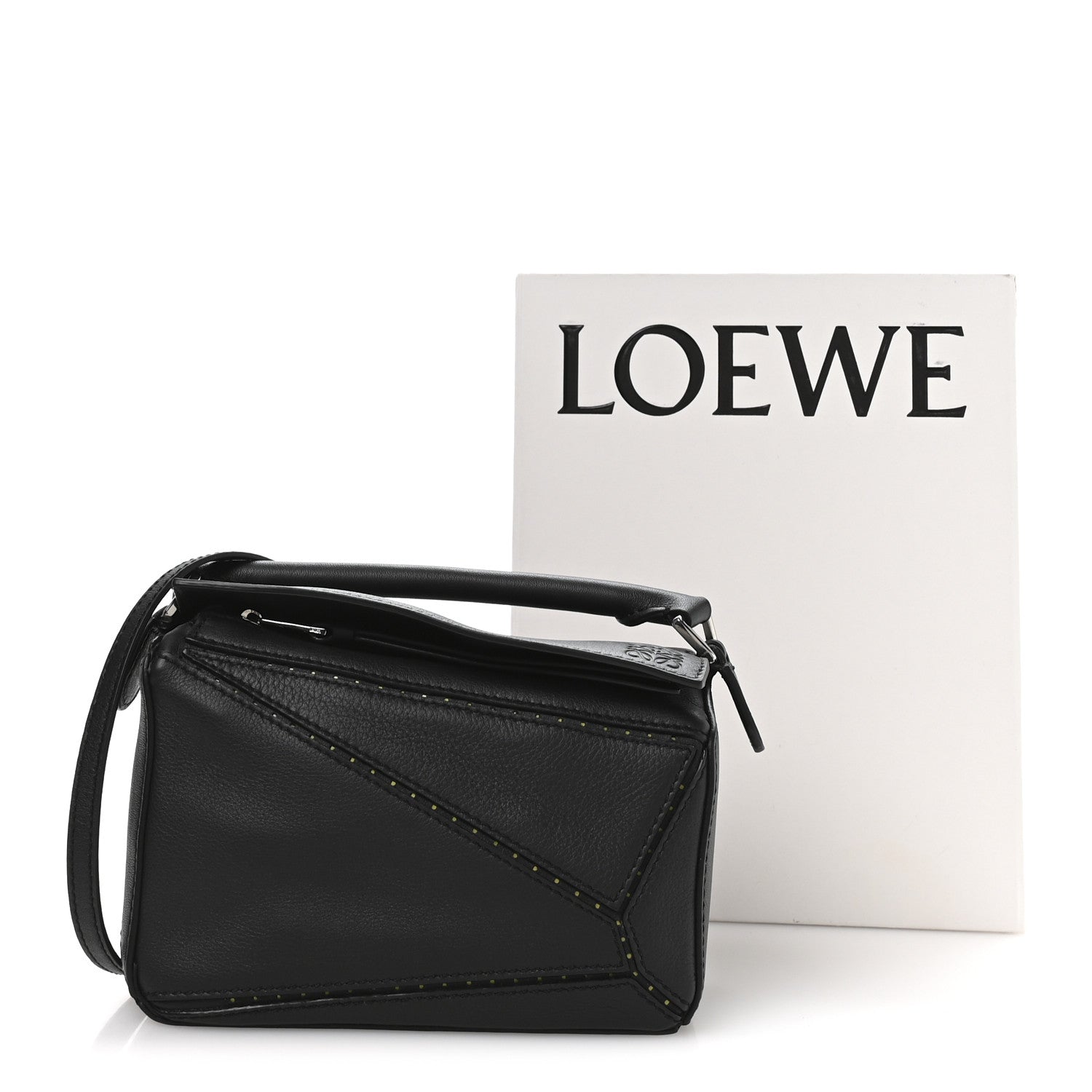 Loewe Calfskin LED Mini Puzzle Bag Black 1843847 – FASHIONPHILE