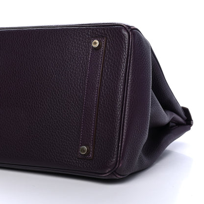 Hermes Taurillon Clemence Birkin 35 Raisin 8 of 12