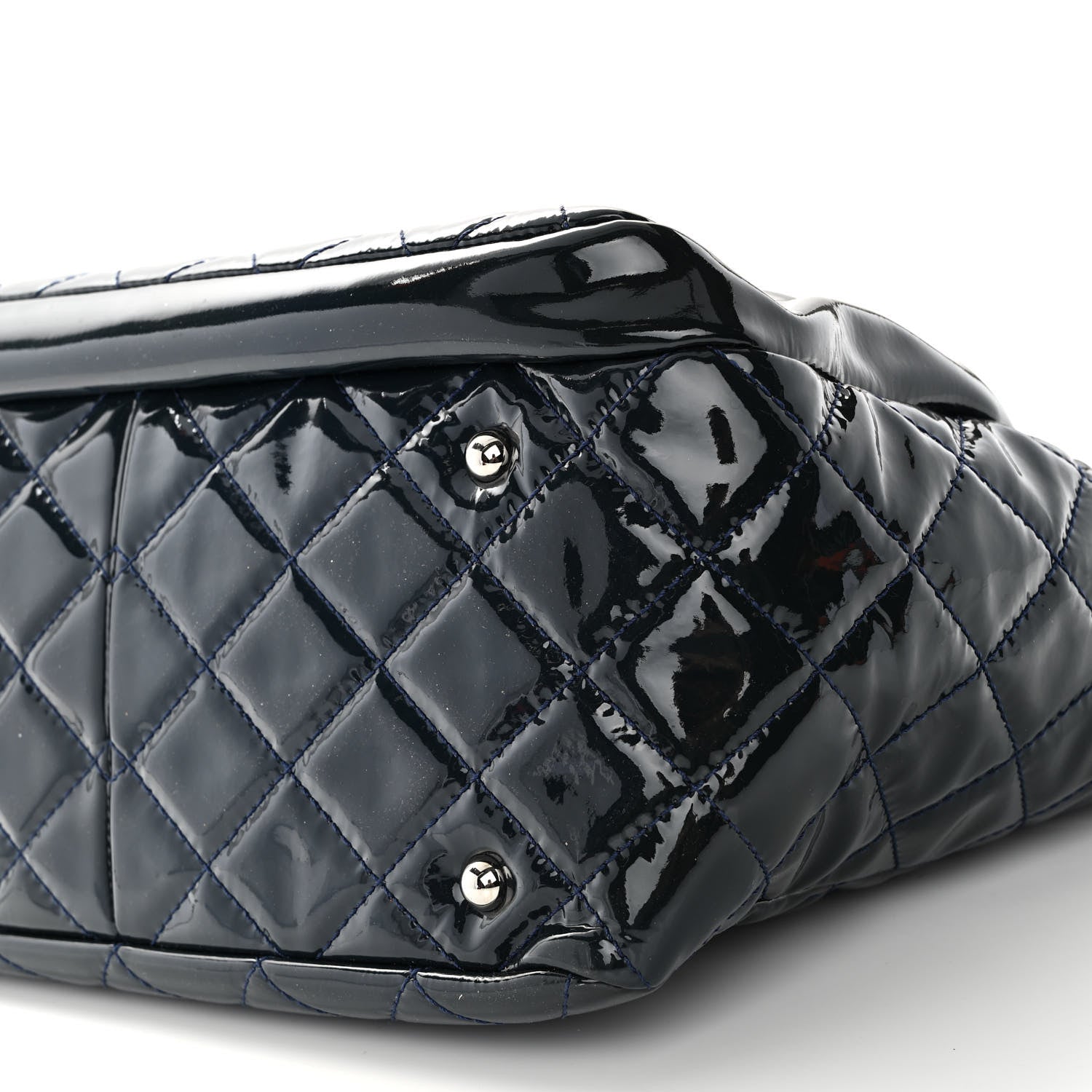 Chanel Patent Quilted Chic and Glitter Large Tote Black 9 of 9