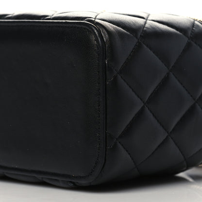 Chanel Lambskin Quilted Small Top Handle Vanity Case With Chain Black 10 of 10