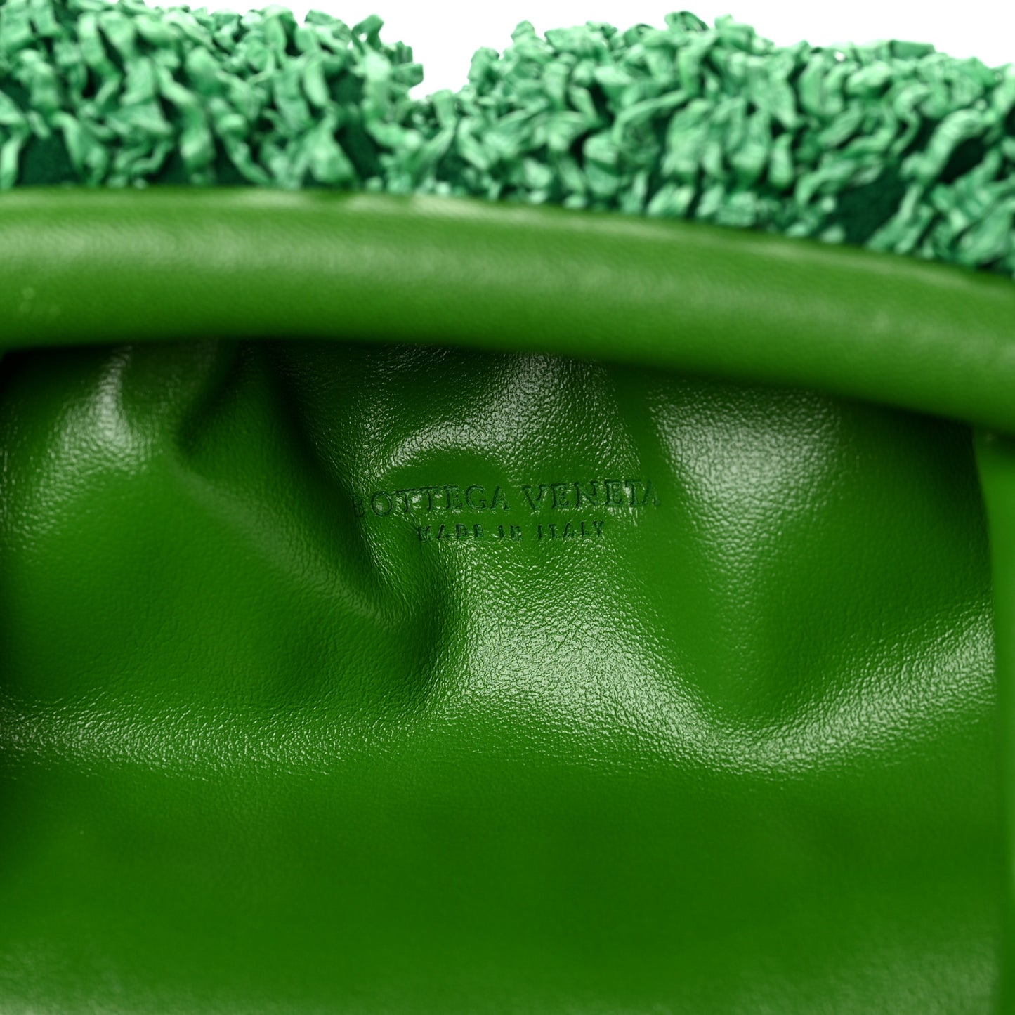 Boucle Curly Raffia The Mini Pouch Parakeet