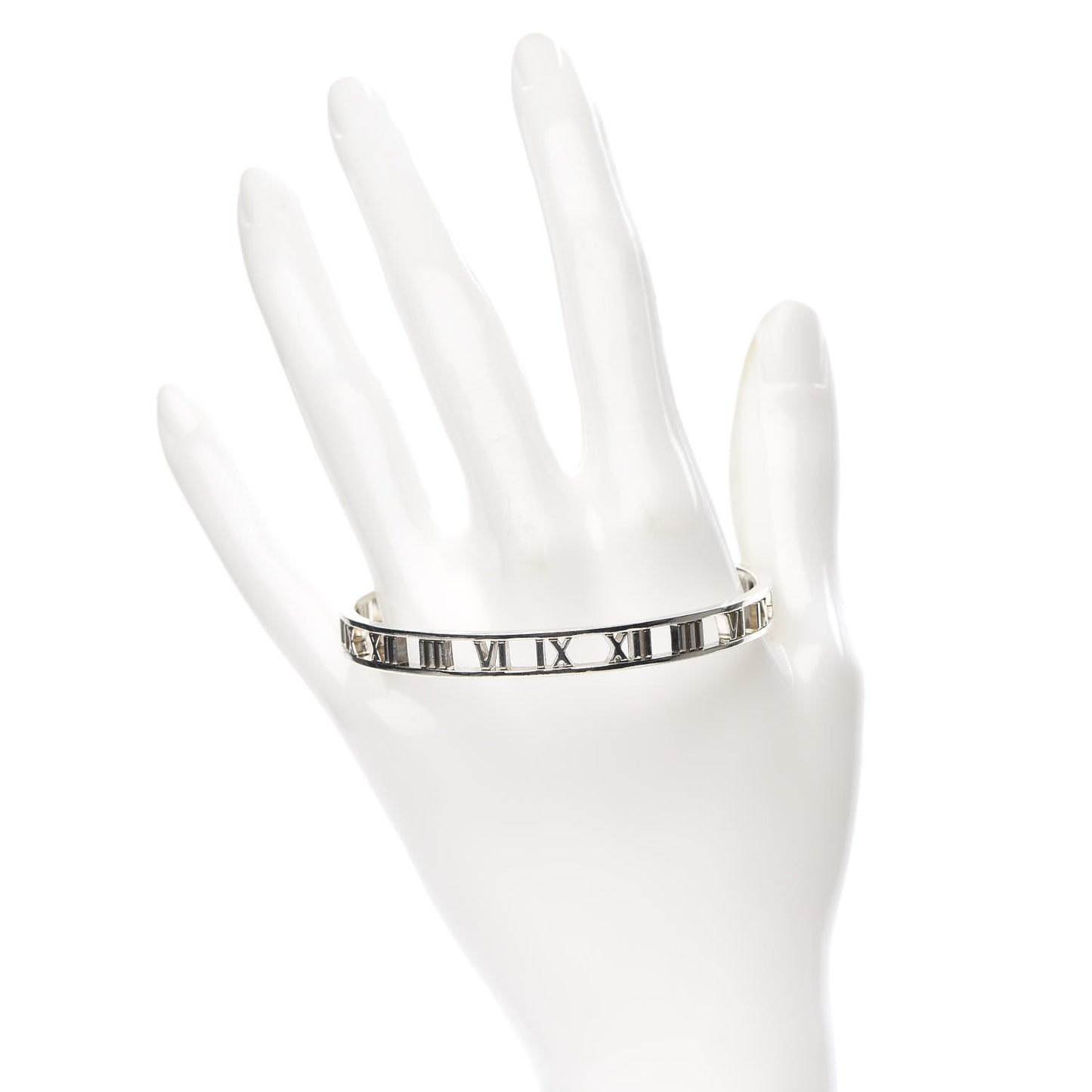 Sterling Silver Narrow Atlas Open Bangle Bracelet