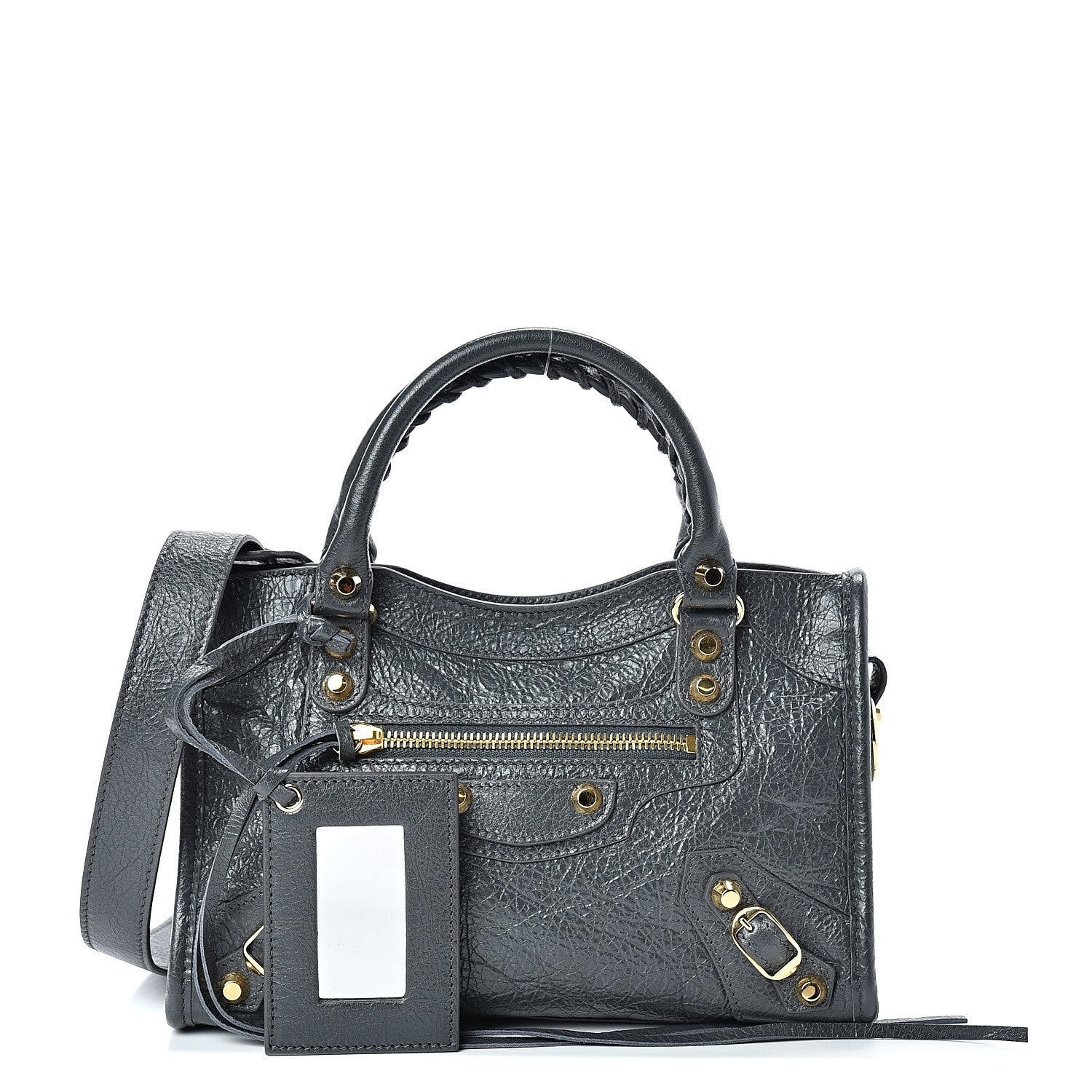 Balenciaga Agneau Classic Gold Hardware Mini City Gris Fossile 1 of 10