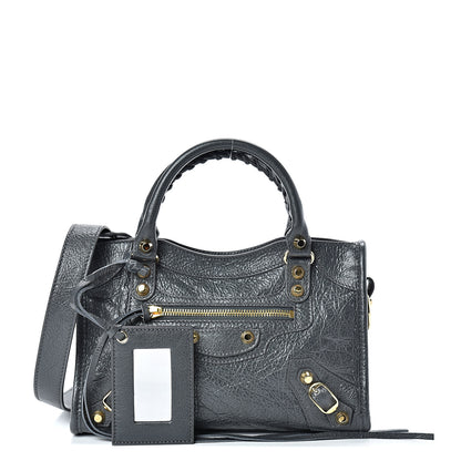 Balenciaga Agneau Classic Gold Hardware Mini City Gris Fossile 1 of 10