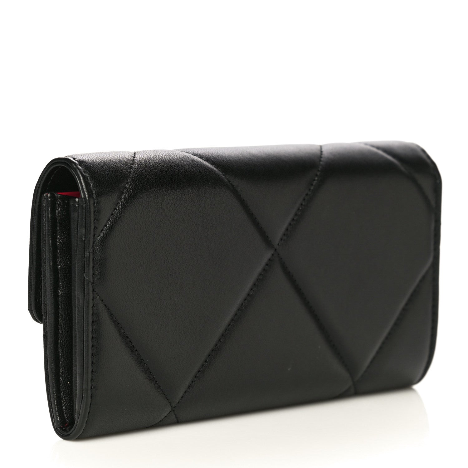 Chanel Lambskin Quilted Chanel 19 Flap Wallet Black 3 of 17