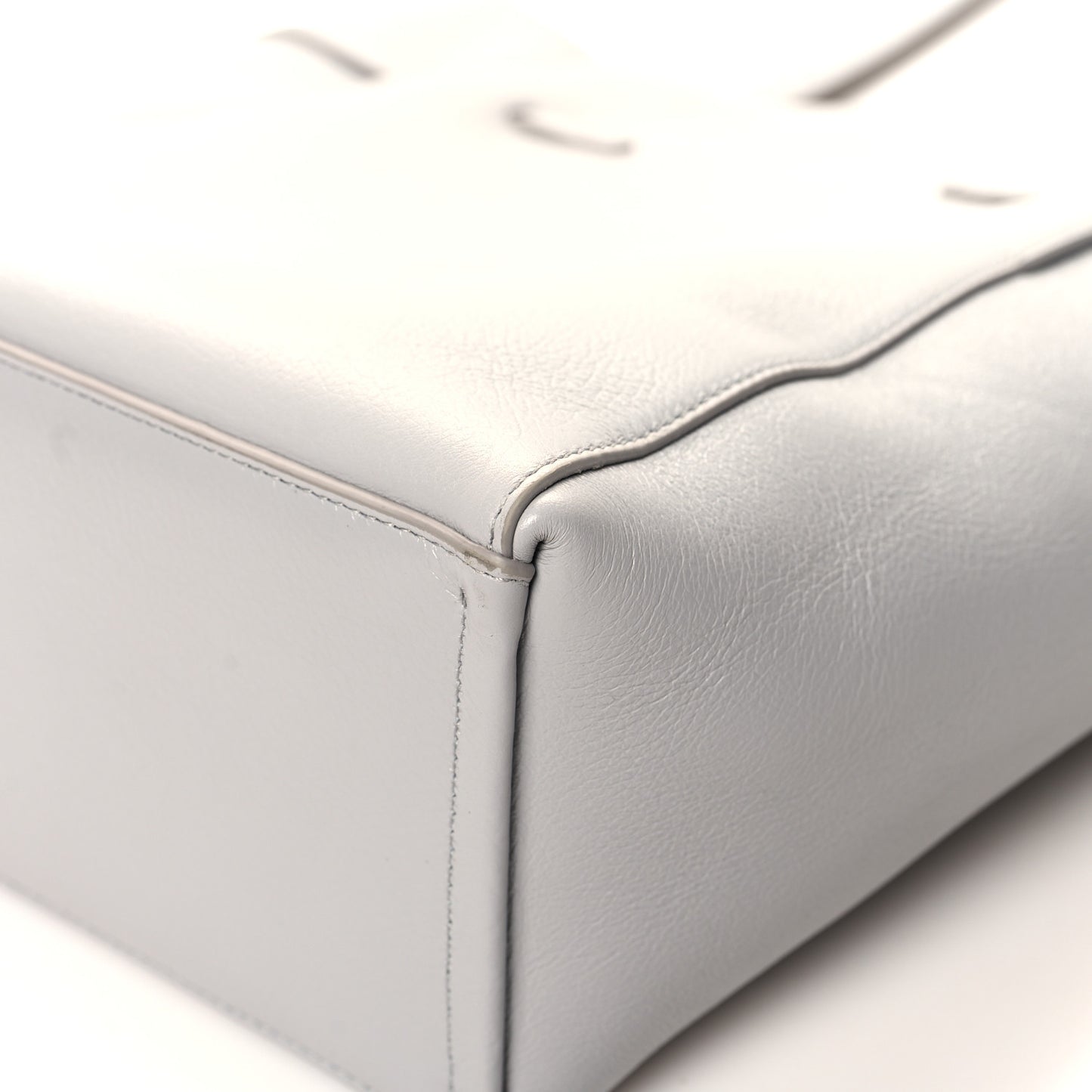 Calfskin Small Voyou Small North South Tote Light Grey