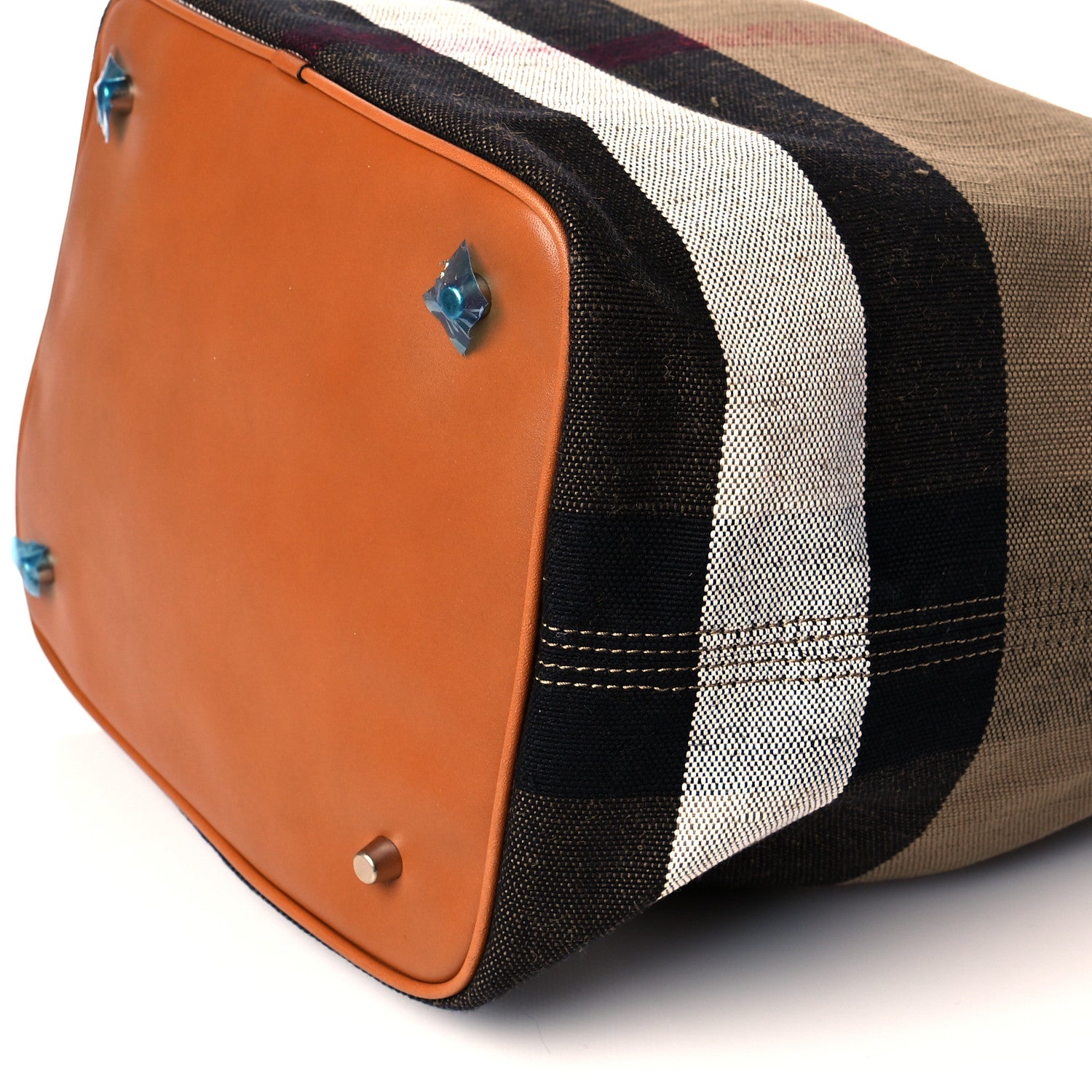 Burberry Canvas Mega Check Medium Ashby Hobo Saddle Brown 11 of 11
