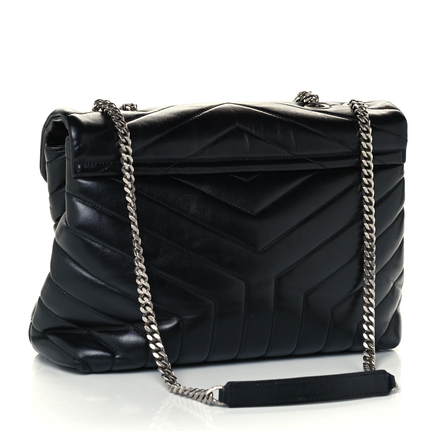 Saint Laurent Calfskin Y Quilted Monogram Medium Loulou Chain Satchel Black 2 of 10