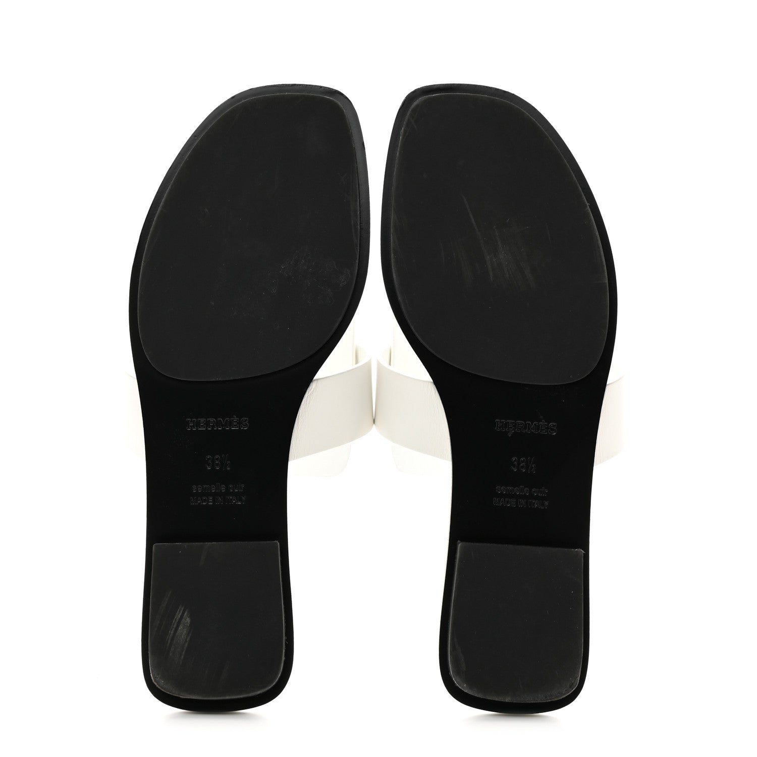 Hermes Calfskin Womens Galerie Sandals 38.5 White 5 of 9