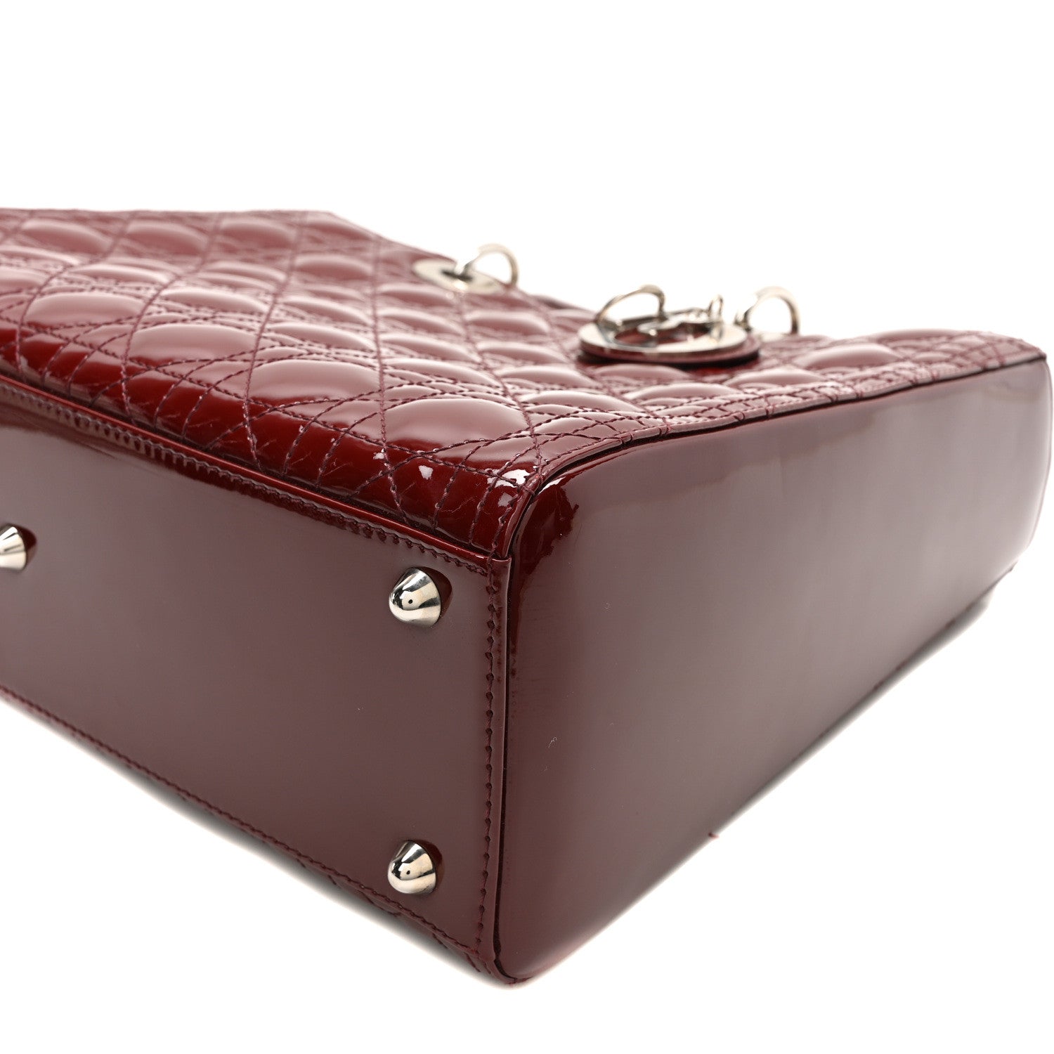 Christian Dior Patent Cannage Large Lady Dior Burgundy 9 of 9