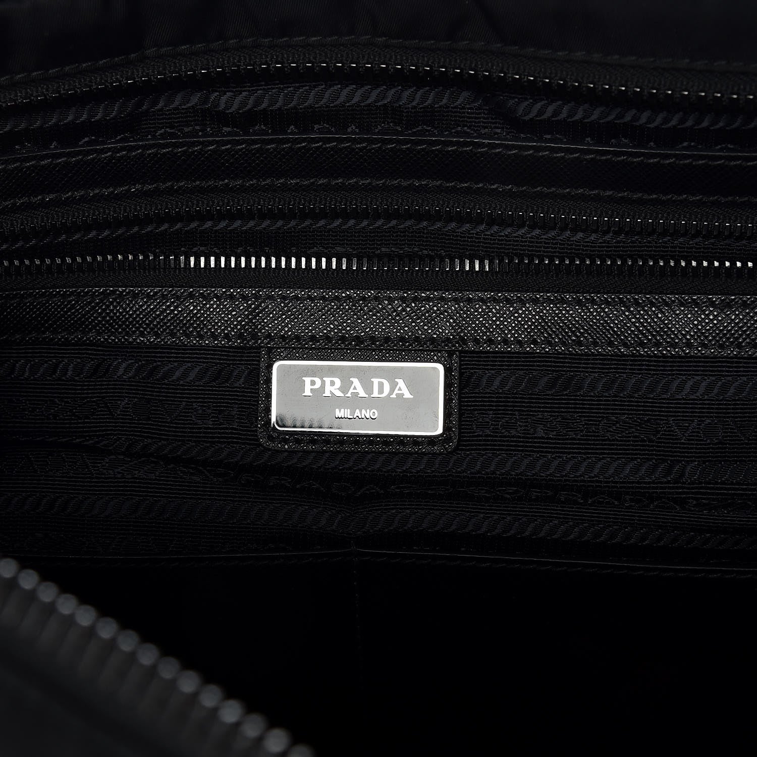 Prada Tessuto Nylon Saffiano Metal Triangle Logo Work Bag Black 8 of 12