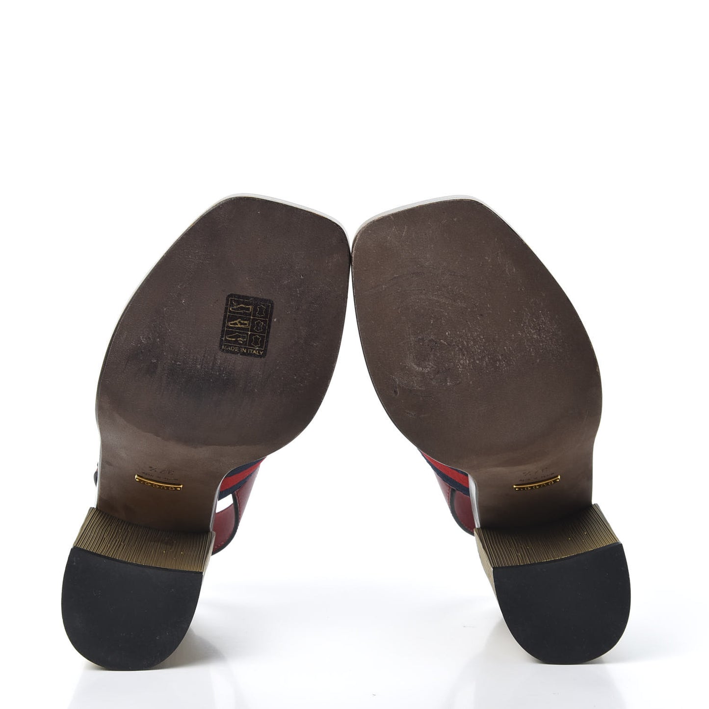 Calfskin Nylon Web Horsebit Lifford Sandals 37.5 Hibiscus Red
