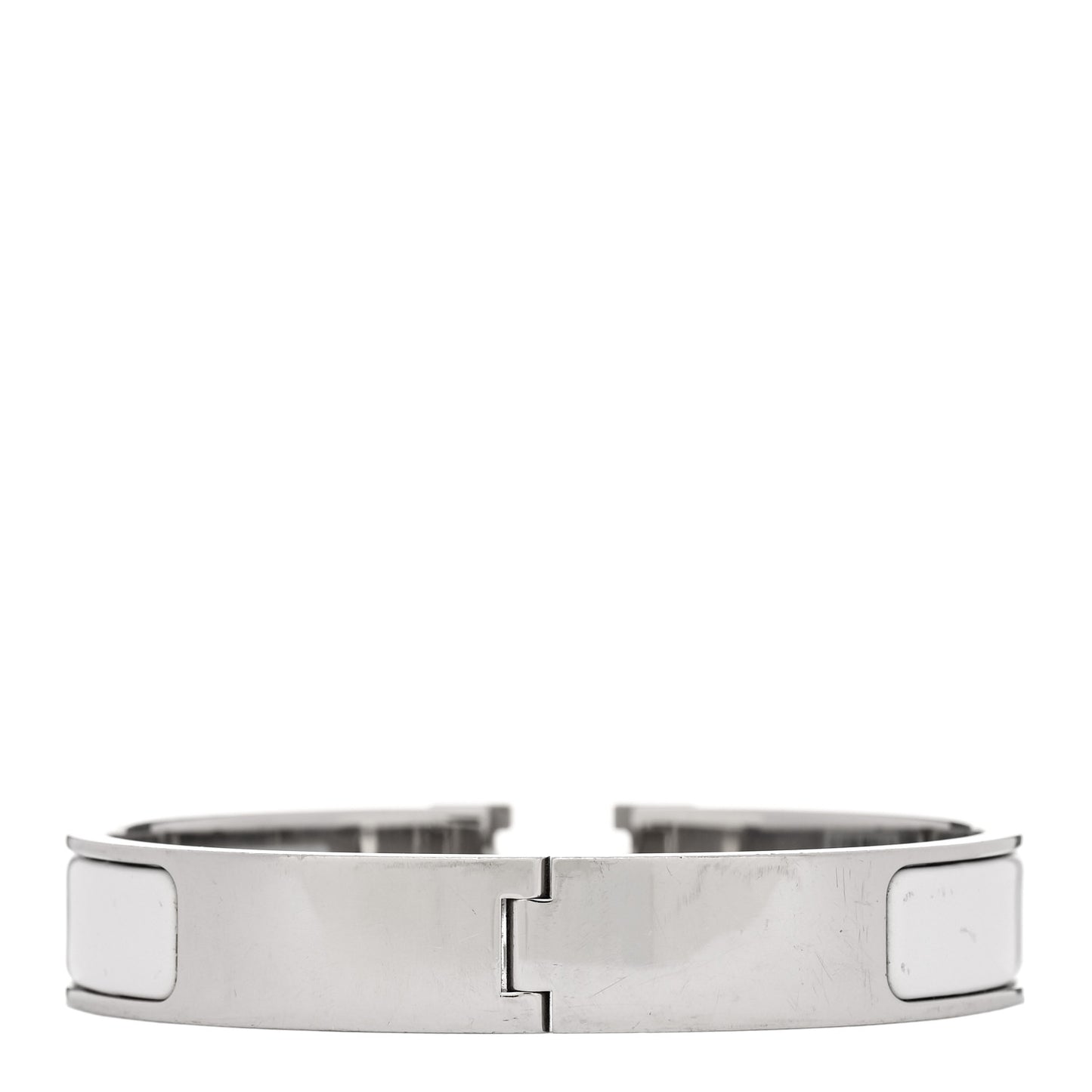 Enamel Narrow Clic Clac H Bracelet GM White