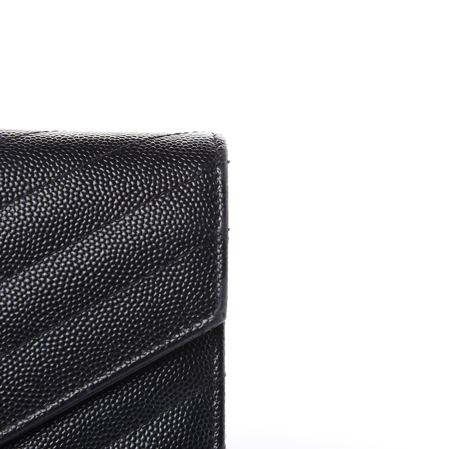 Saint Laurent Grain De Poudre Matelasse Chevron Monogram Envelope Chain Wallet Black 12 of 16