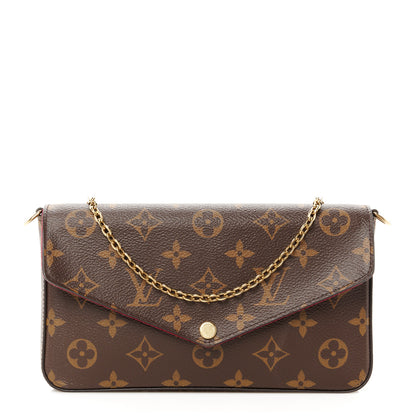 Louis Vuitton Monogram Pochette Felicie Chain Wallet Fuchsia 1 of 10