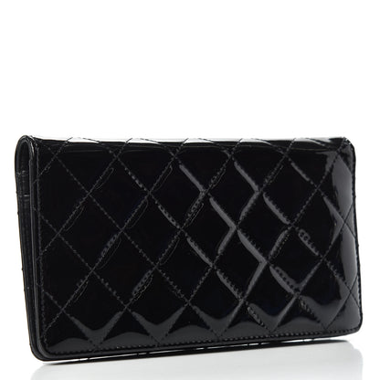 Chanel Patent Quilted Brilliant Yen Wallet Black 3 of 9