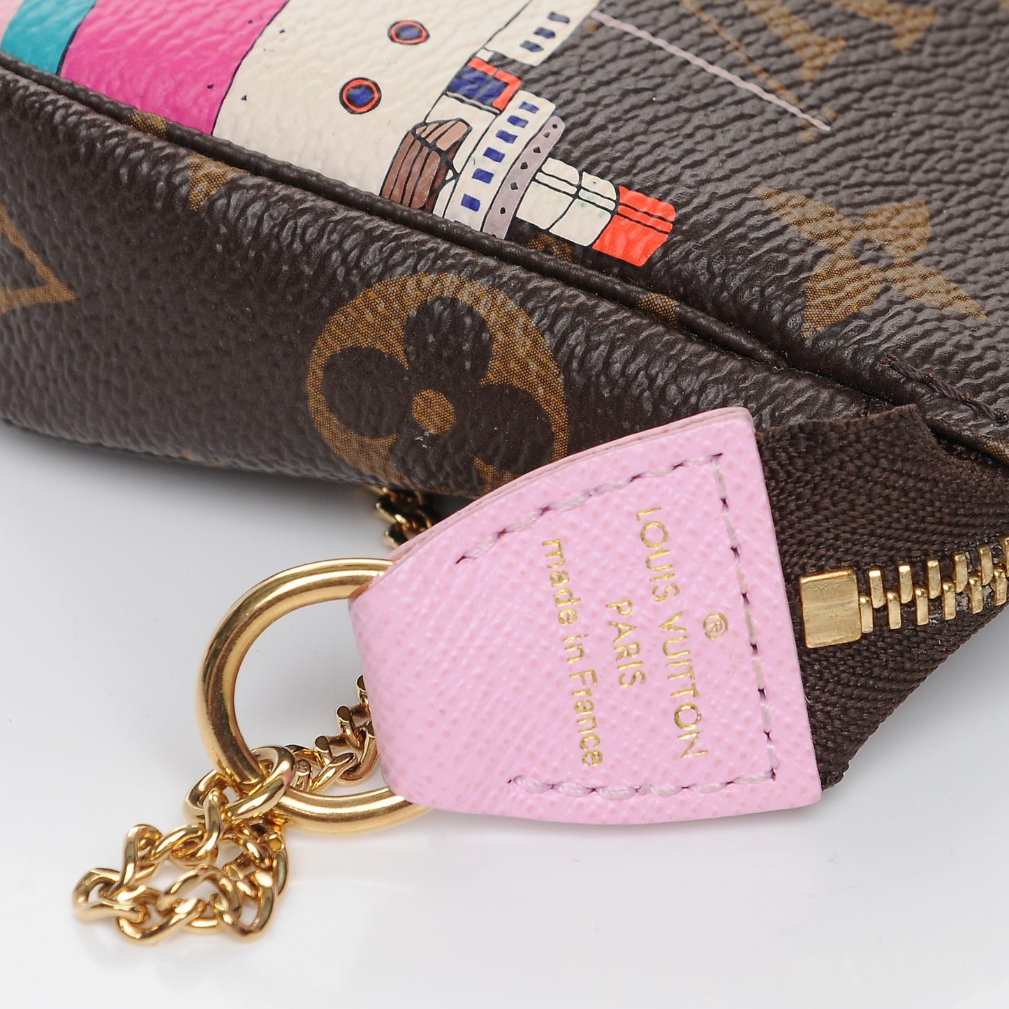 Monogram 2016 Christmas Animation Mini Pochette Accessories Rose Ballerine