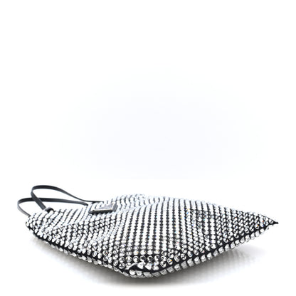 Prada Satin Crystal Metal Triangle Logo Chain Crossbody Handbag Cristal 4 of 9