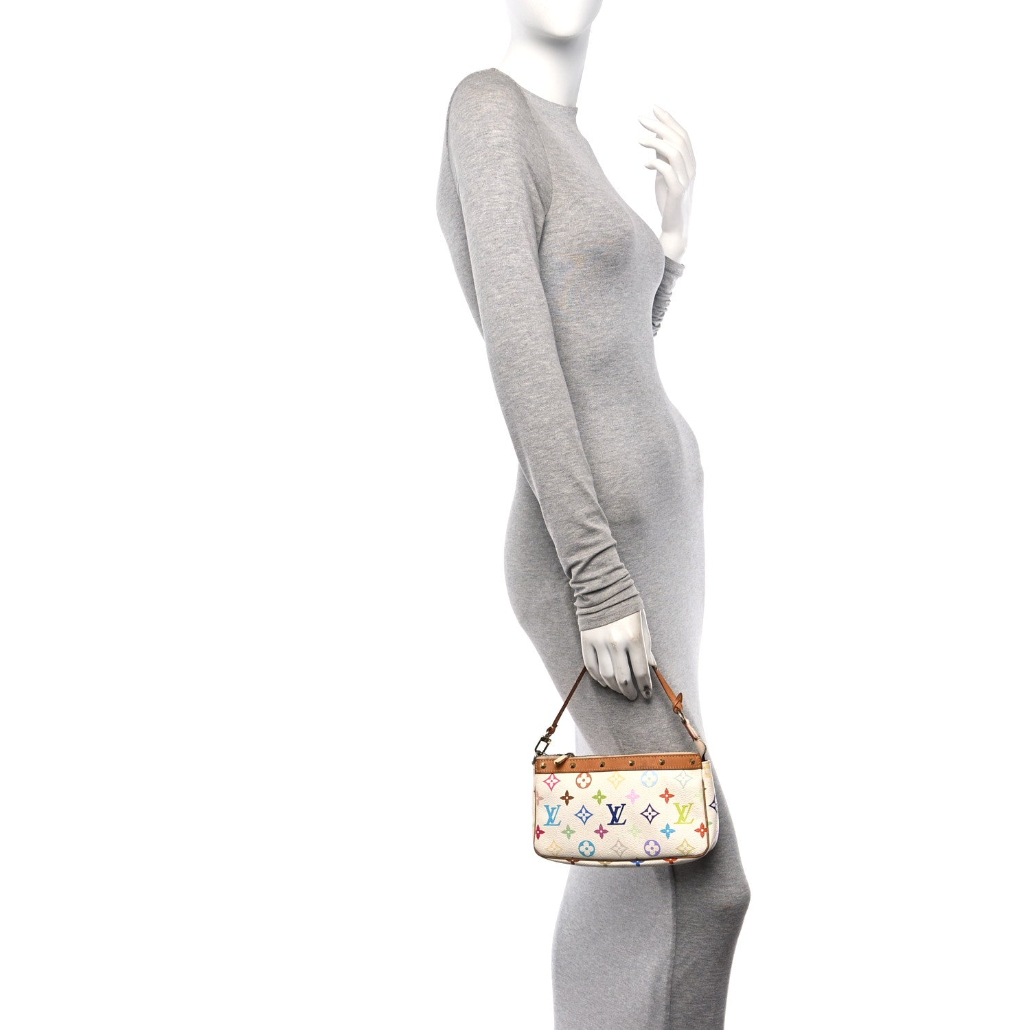 Louis Vuitton Monogram Multicolor Pochette Accessories White 2 of 12