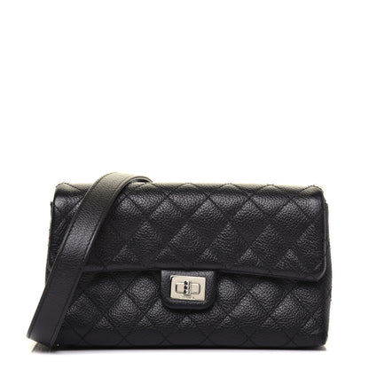 Chanel Grained Calfskin Quilted 2.55 Reissue Flap Belt Bag Clutch Black 1 of 14