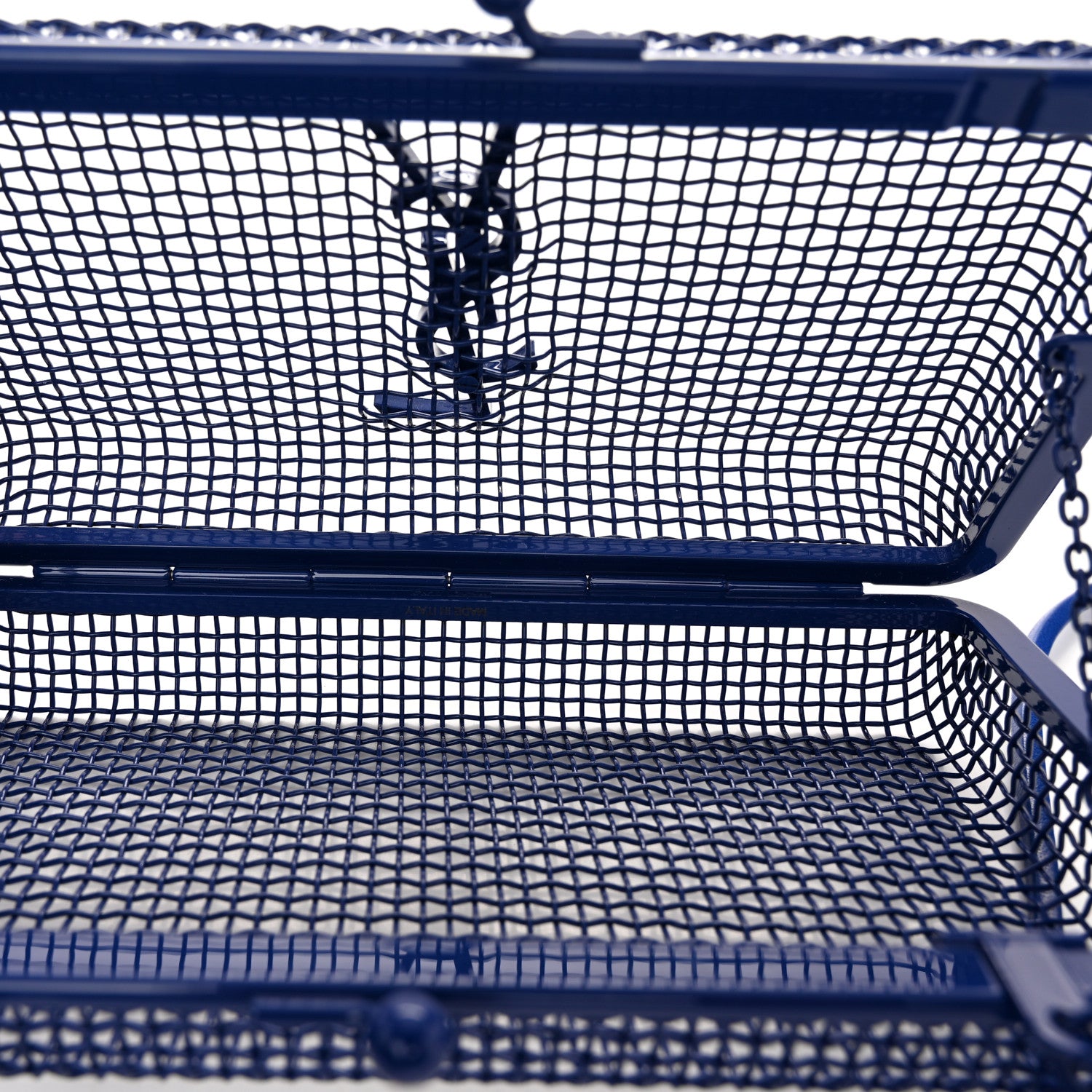 Saint Laurent Brass Lambskin Monogram Cassandre Cage Bag Blue Majorelle 5 of 10