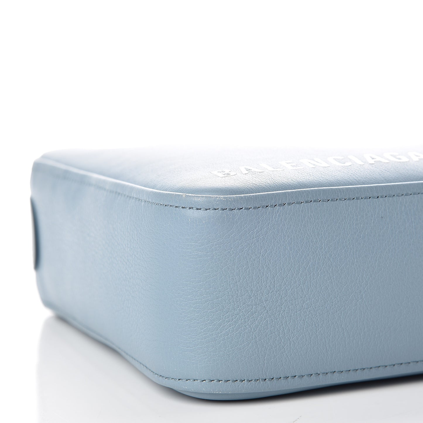 Shiny Day Calfskin Logo XS Triangle Duffle Grey Blue White