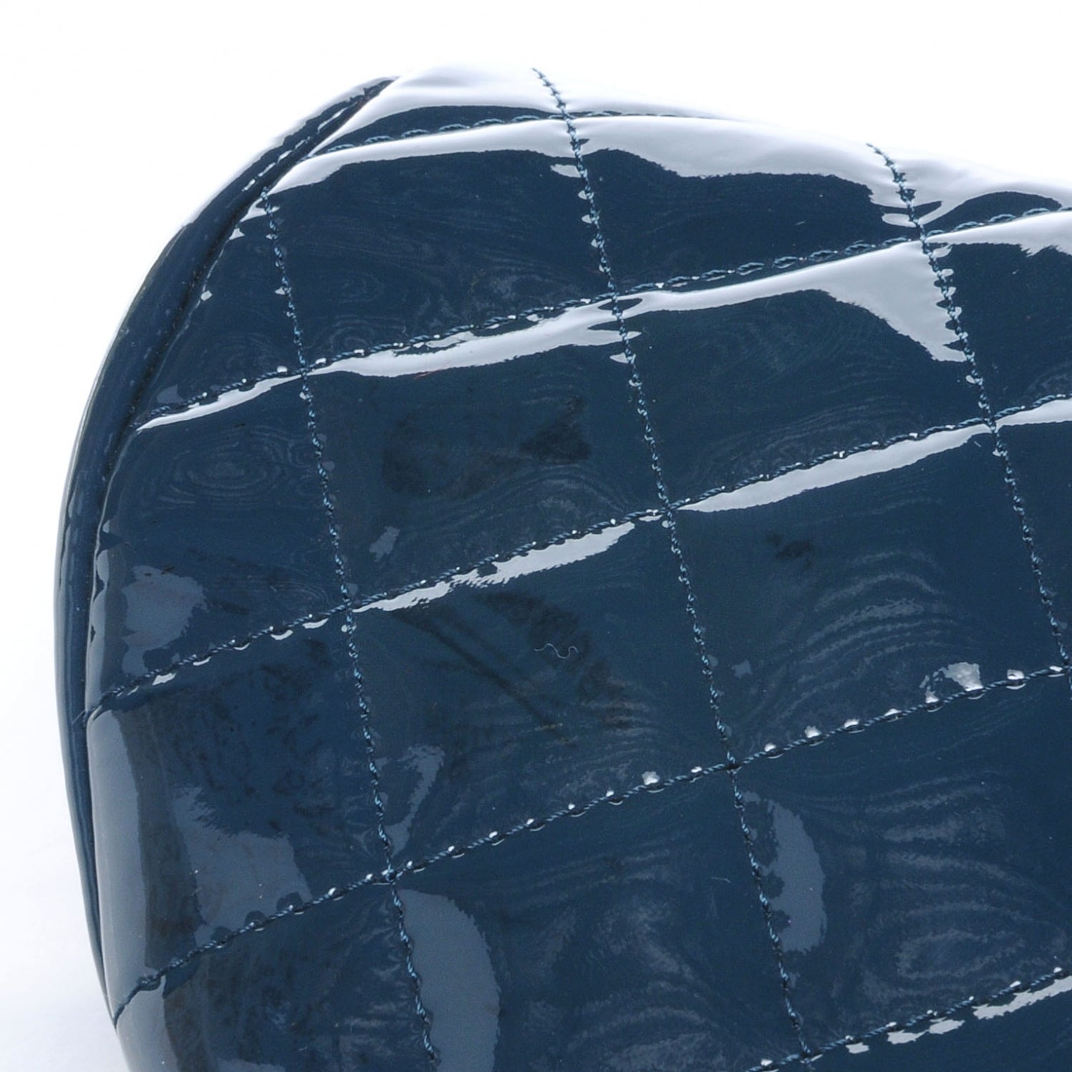 Chanel Patent Quilted Timeless Clutch Blue 5 of 9