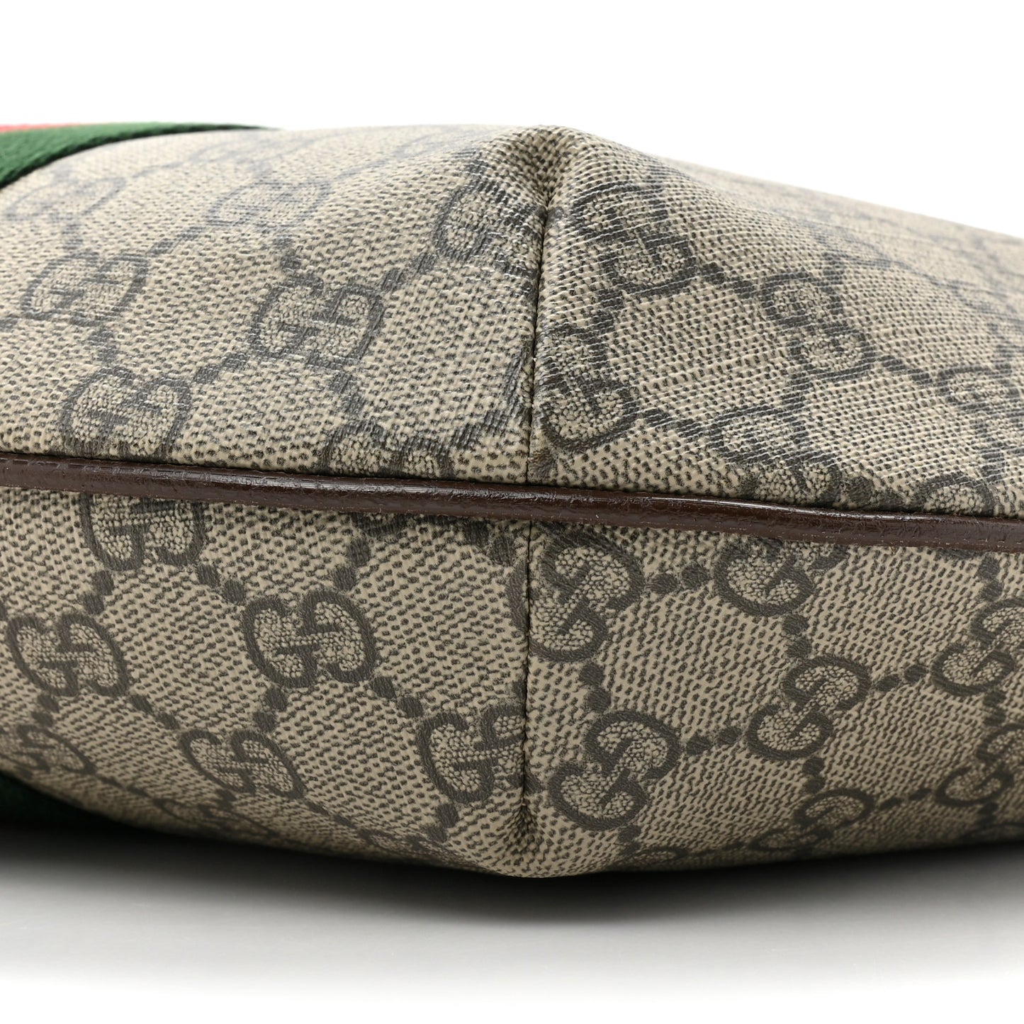 GG Supreme Monogram Web Small Ophidia Half Moon Hobo Brown