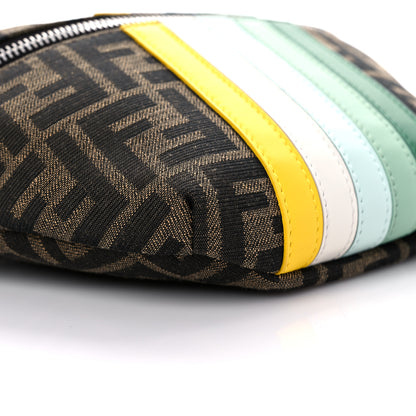 Fendi Fabric Jacquard Vitello Century Matt Semiluc FF Kids Belt Bag Tobacco Multicolor 4 of 9