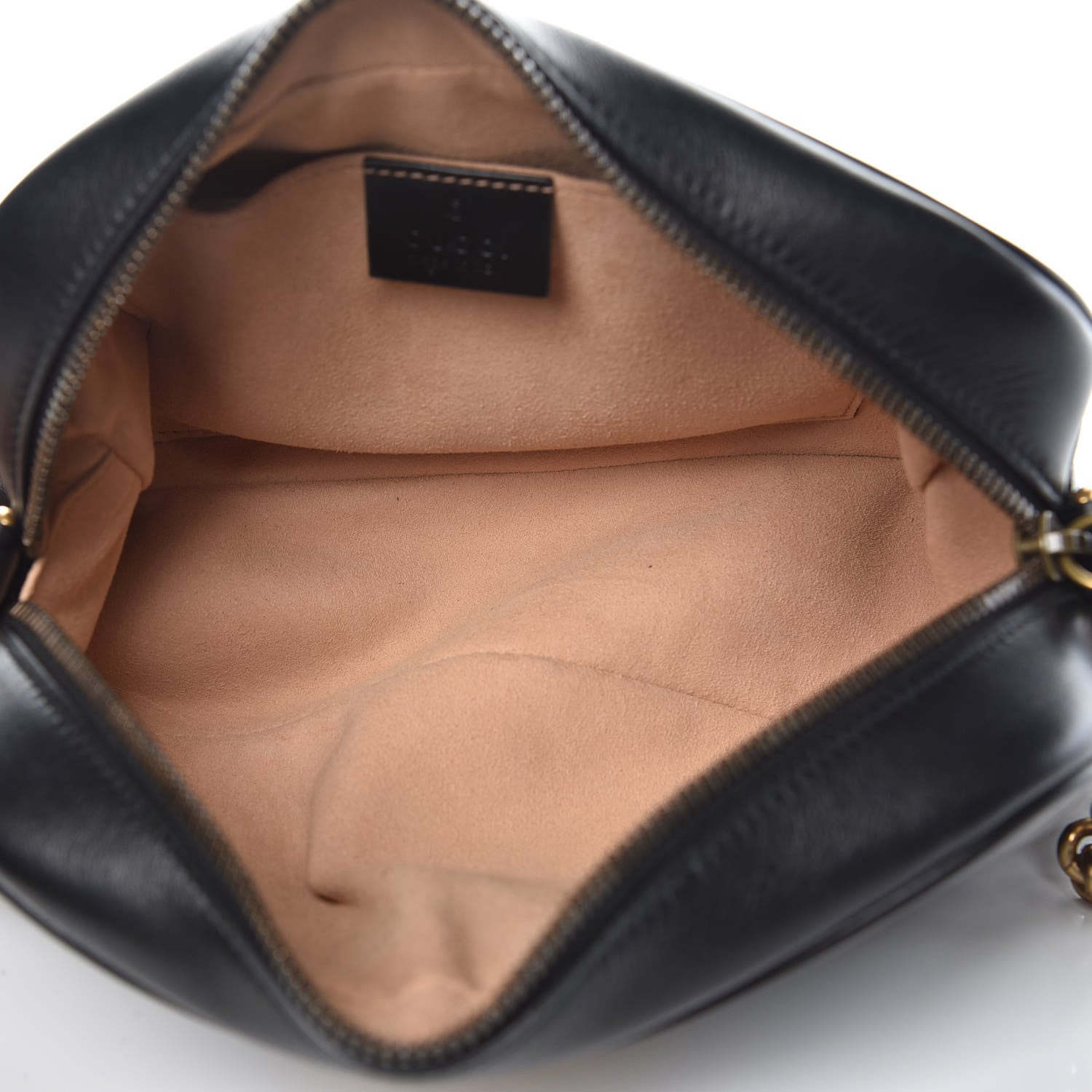 Gucci Calfskin Matelasse Small GG Marmont Chain Shoulder Bag Black 5 of 11